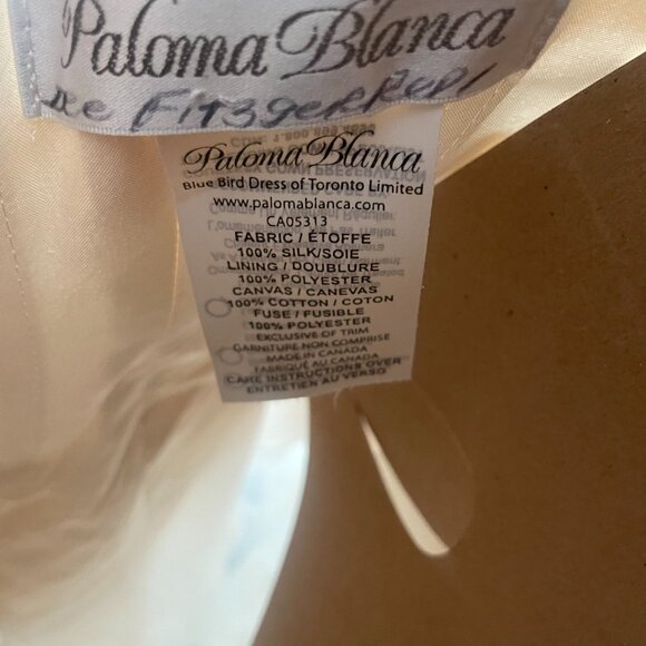 Paloma Blanca Cream Wedding Gown CA05313 (size 4) - Picture 5 of 10